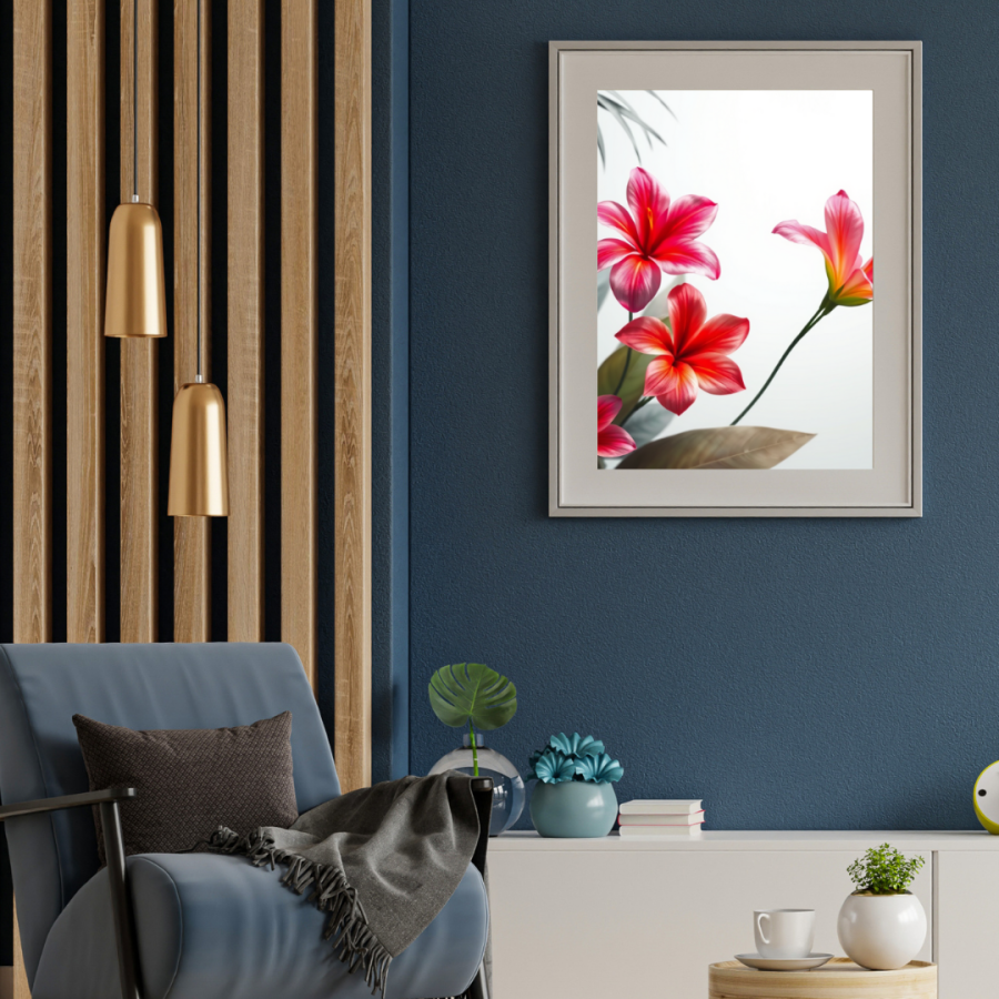 Blue and Brown Minimalist Photo Frame Mockup Instagram Post